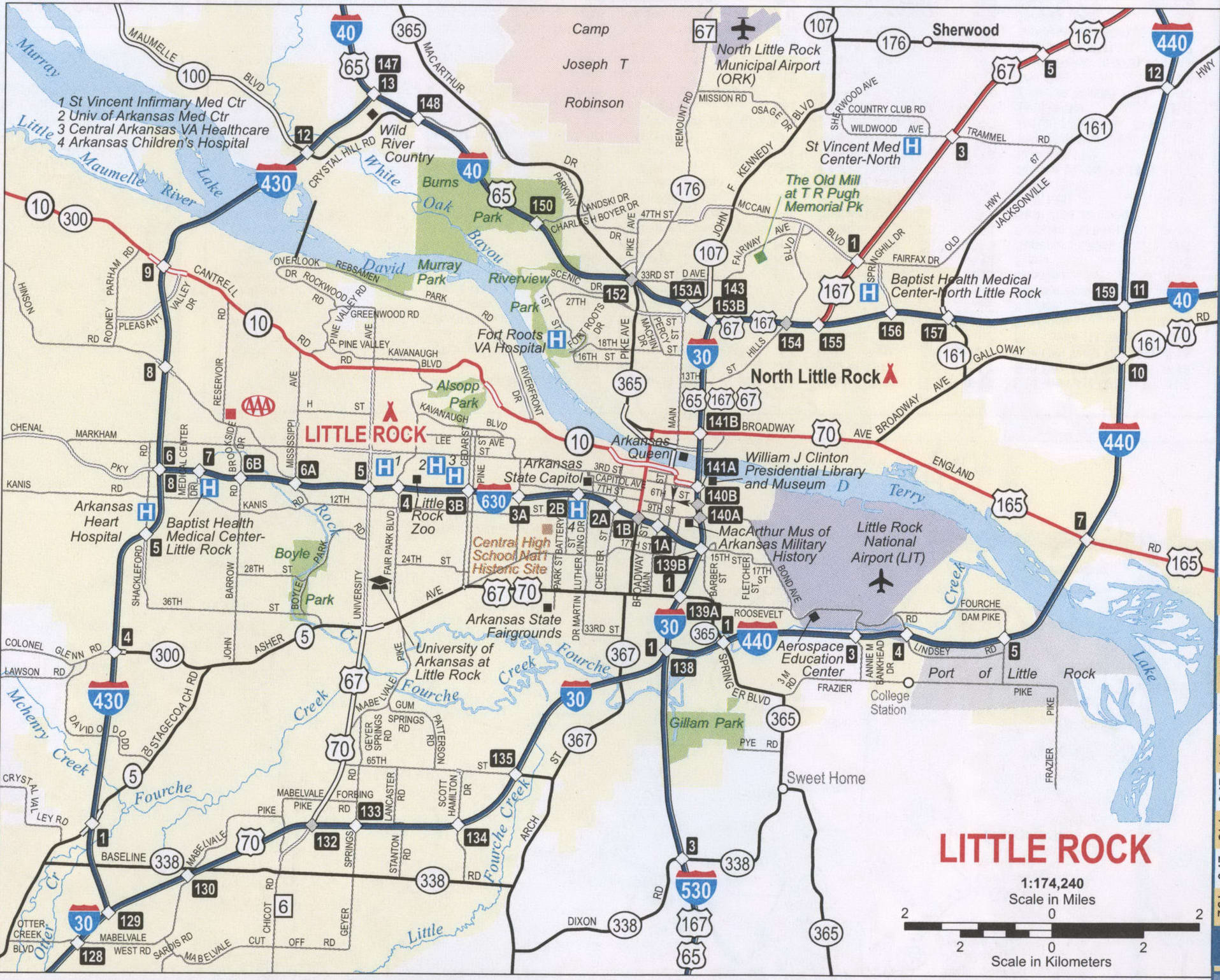 Little Rock AR road map