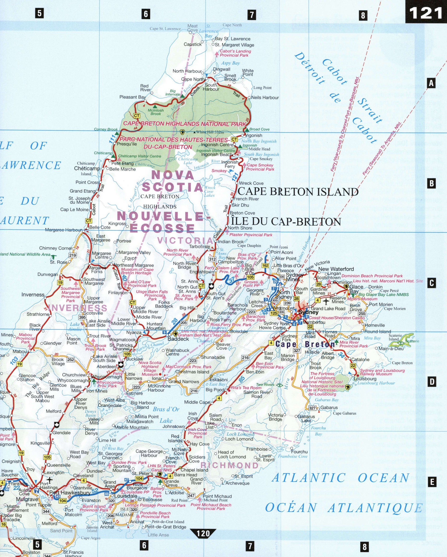 Nova Scotia map - Victoria, Inverness, Richmond