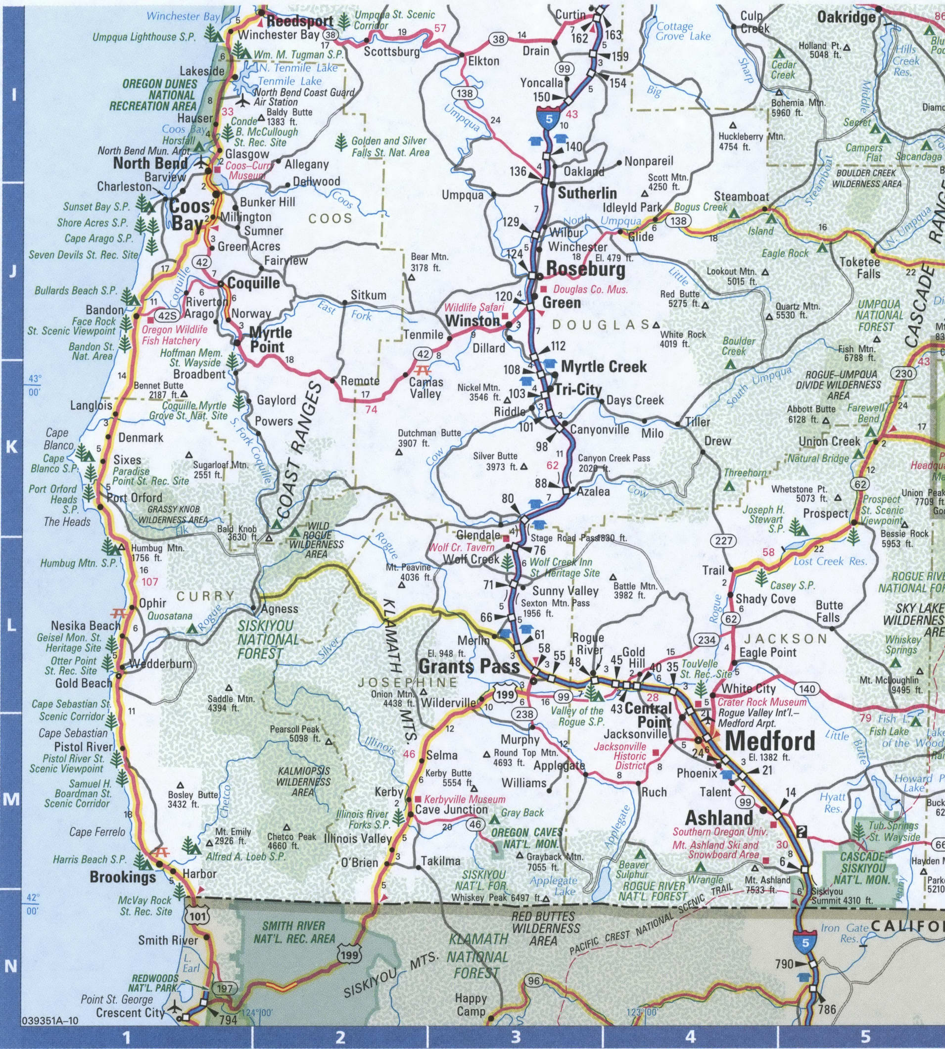 Oregon Coast Map Printable