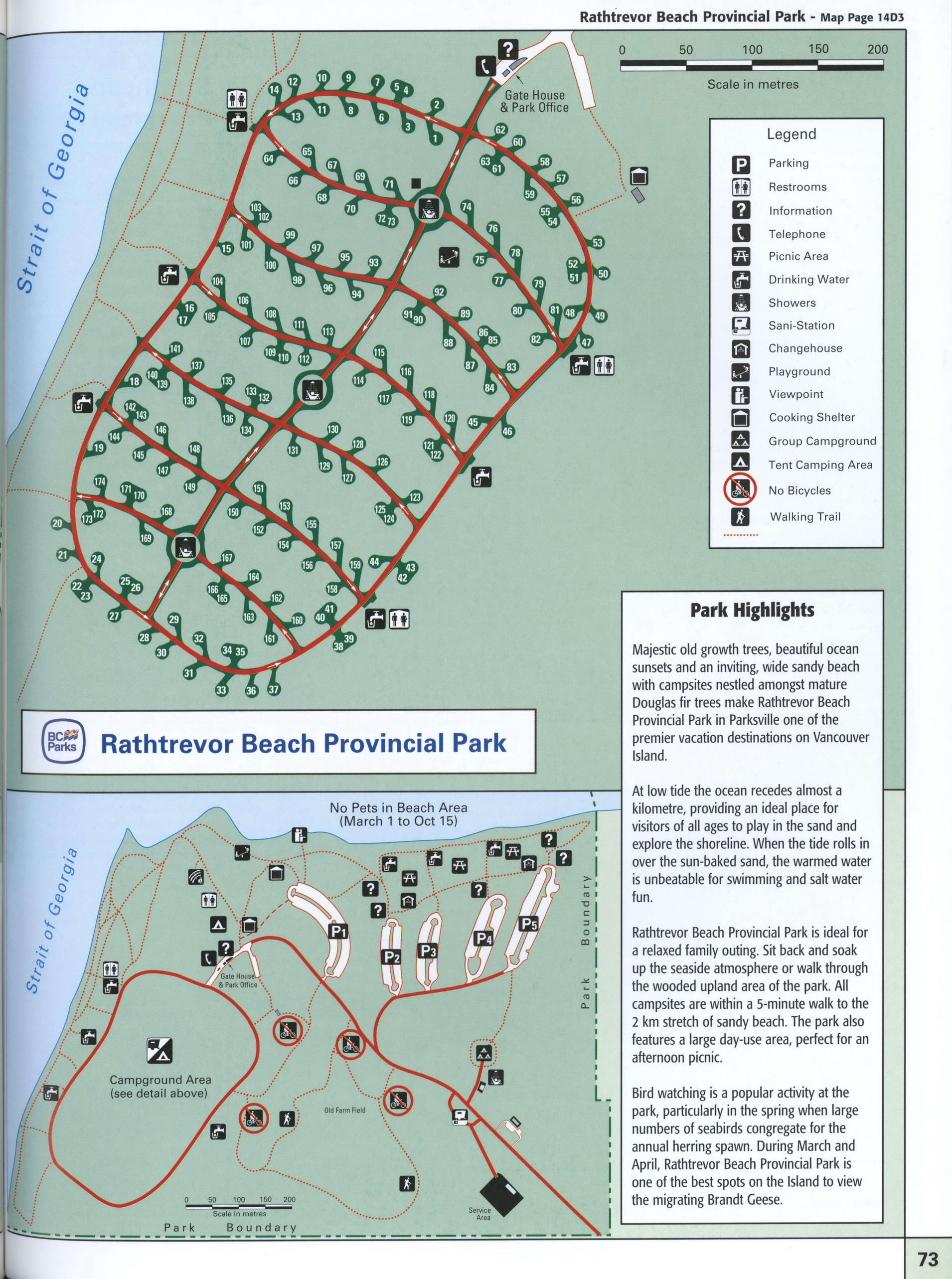 Map of Rathtrevor Beach Provincial Park in BC