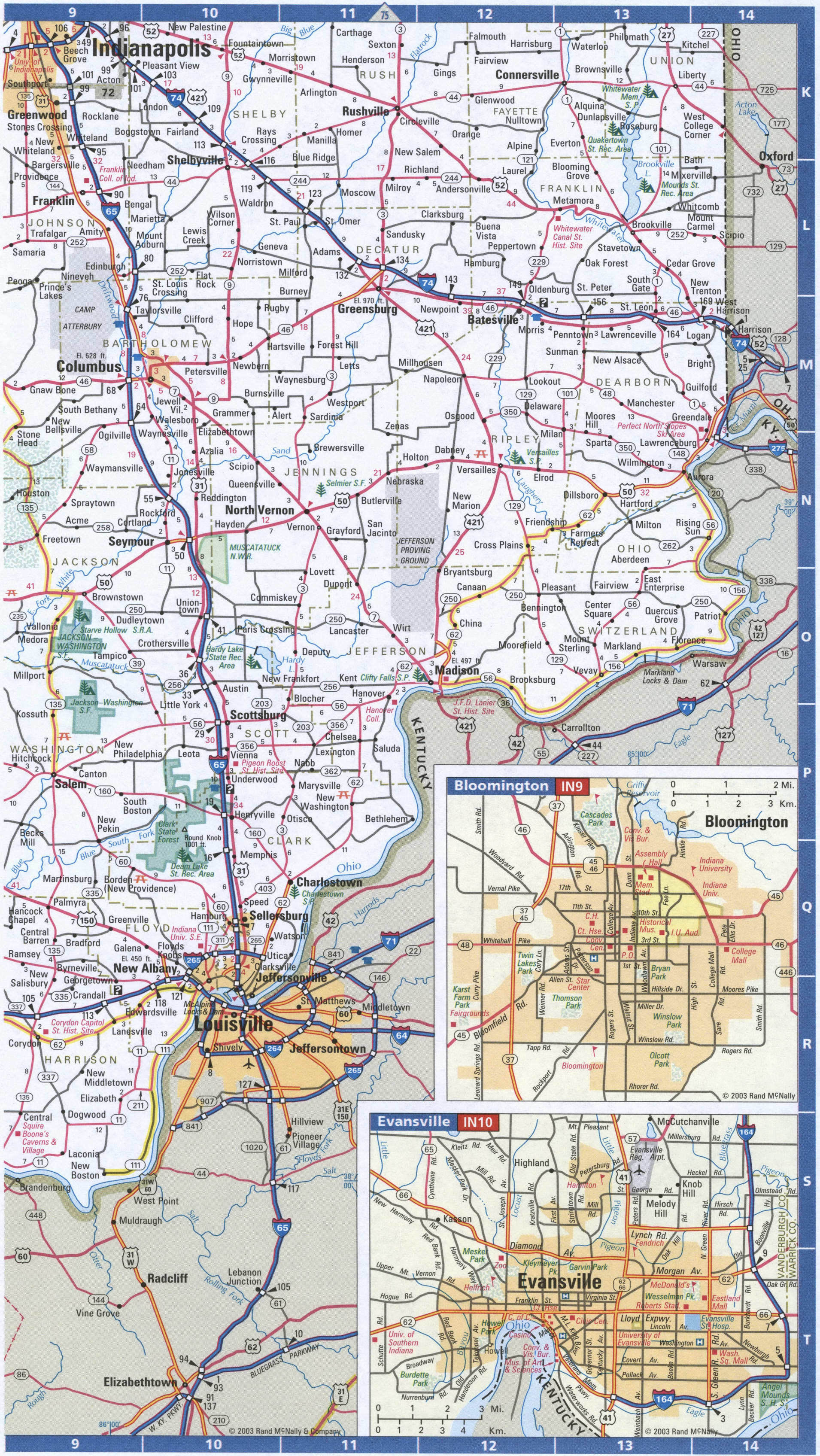 SouthEast Indiana map